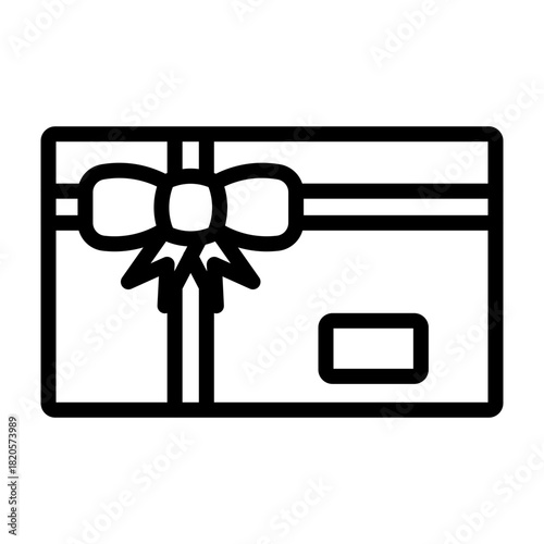 Gift Voucher Vector Line Icon Design