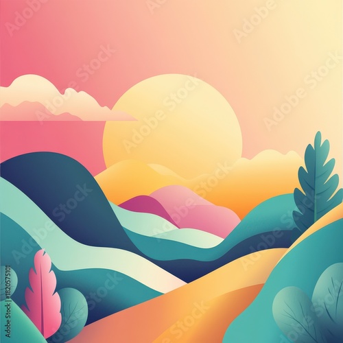 Soft gradients and simple friendly styling perfect for marketing illustrations