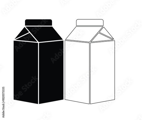 set of milk carton