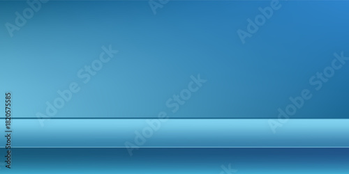 Blue navy studio room. Limbo dark background. Abstract 3d backdrop for product presentation. Minimal wall scene art modern