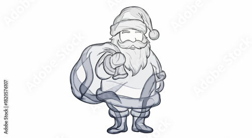 Santa Claus Carrying a Bag of Gifts A Festive Illustration for Christmas Celebrations