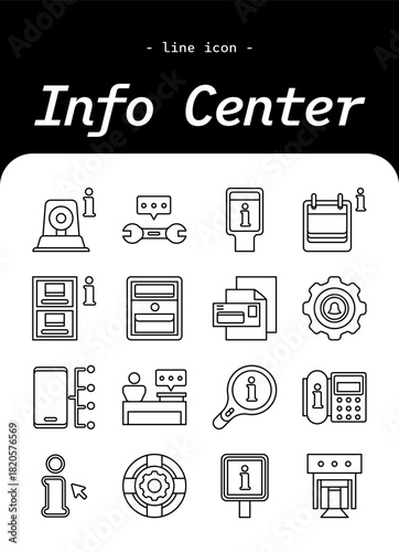 Info Center Vector Illustration – Information Desk, Help Service, and Guidance Concept