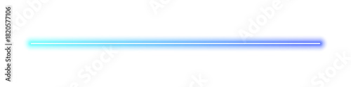 Abstract bright glowing neon light beam, horizontal divider element isolated on a transparent background. futuristic scanner line effect template.