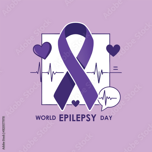 Epilepsy Awareness Poster Design: Purple Ribbon, World Cancer Day Graphics & Templates Designs