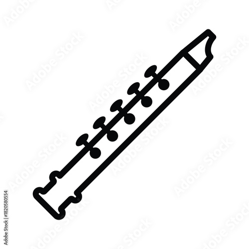 Flute musical instrument icon