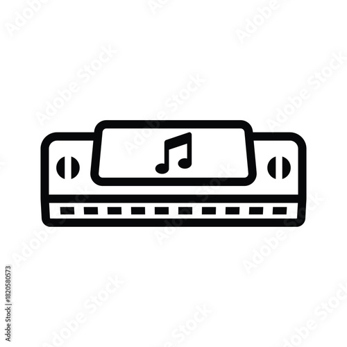 Harmonica musical instrument icon