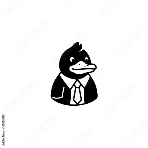 Tuxedo duck isolated on transparent background