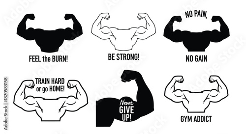 Motivational fitness quotes for gym workout and bodybuilding art