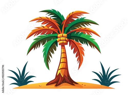 Vector Illustration of a Palm Tree