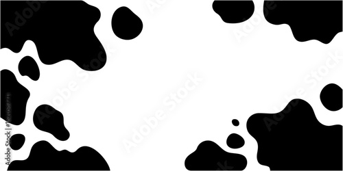 シンプルな黒い牛柄のフレーム