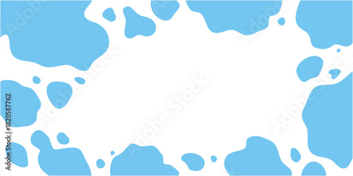 水色の牛柄フレーム