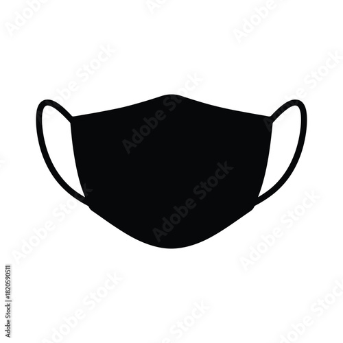 Medical mask silhouette protective face icon