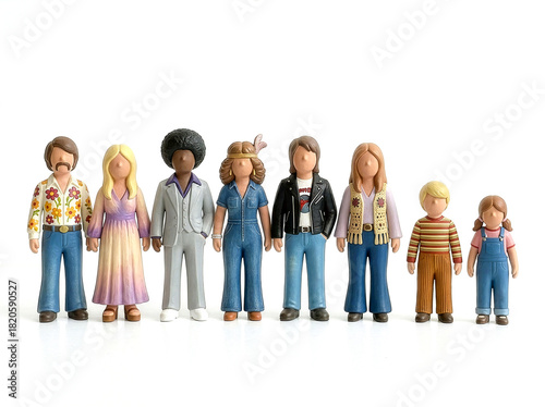 Eine Gruppe von Personen aus dem Jahrzehnt der 70er Jahre