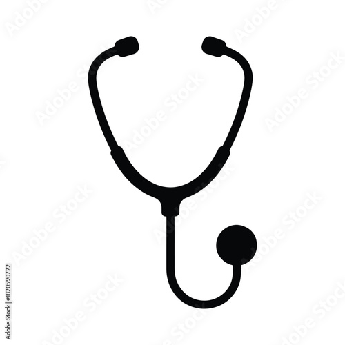 Stethoscope silhouette medical device icon