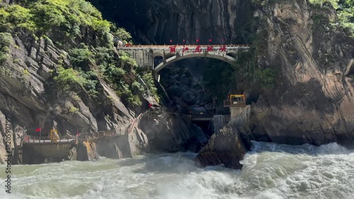 Scenic view of Tiger Leaping Gorge on the Yangtze River in Yunnan province, China.
