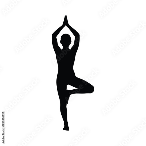 Yoga pose silhouette human figure icon