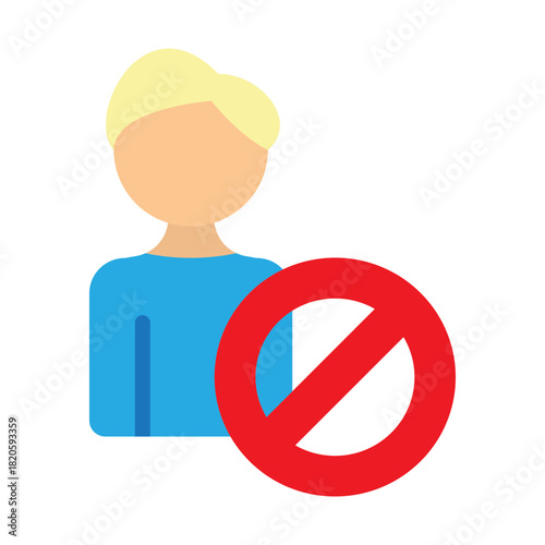 No Exculsion Vector Flat Icon Design