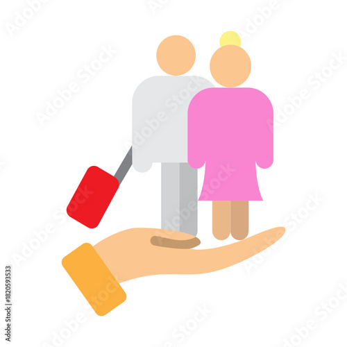 Immigrant Inclusion Vector Flat Icon Design