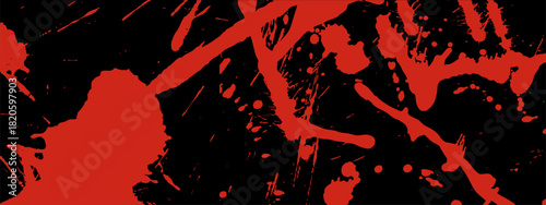 Spooky blood splatter texture for Halloween. Red splashes, streaks and drops.