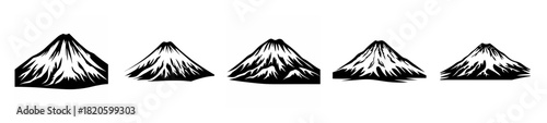 Iconic mount fuji panorama artistic sketch japanese mountain landscape nature symbol peaks scenery