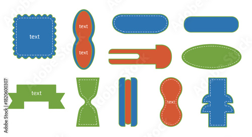 Colorful shapes with text placeholders for graphic design use