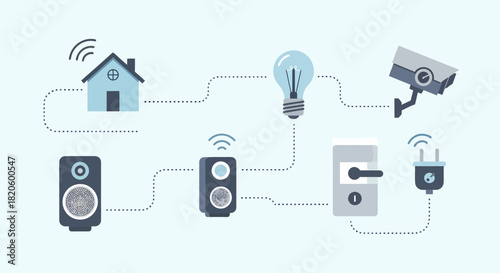 Smart Home System Automation Concept With Connected Devices Illustration
