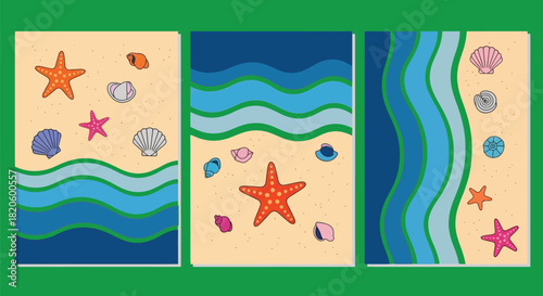 Beach themed wall art prints summer vacation home decor posters