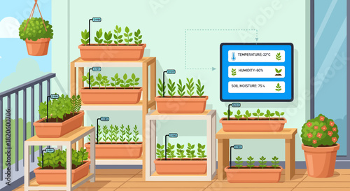 Smart Indoor Garden With Temperature Humidity And Soil Moisture Display