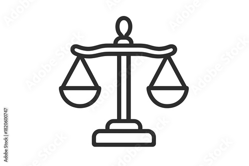 Classic balance scale symbol representing justice, law, fairness, and equality