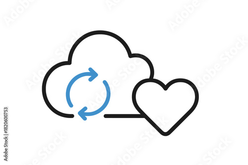 Cloud computing data synchronization with favorite content and digital heart connection