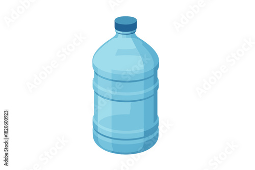 Large plastic water bottle container for cooler dispenser system shown in isometric perspective