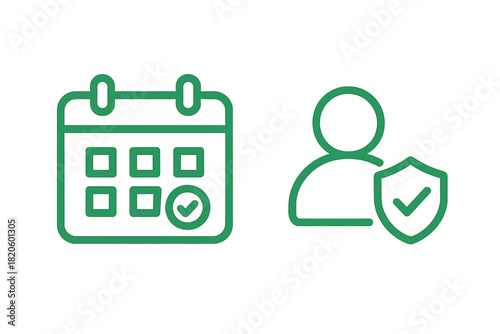 Secure personal data and scheduled appointment confirmation icons