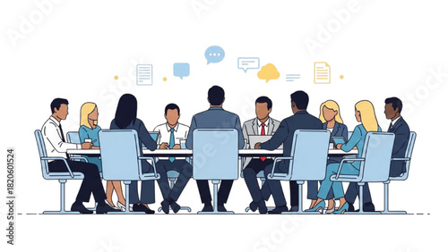 Business Meeting and Collaboration Illustration