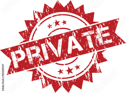 Red private stamp with a starburst design, indicating restricted access or confidentiality.