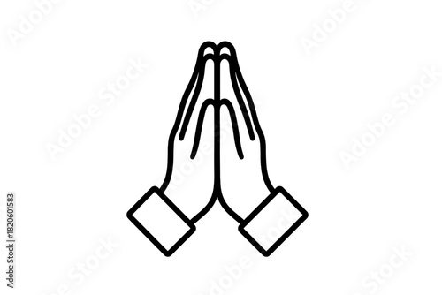Hands pressed together in prayer, meditation, or traditional Namaste greeting gesture