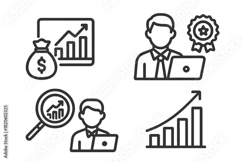 Business success and financial growth featuring professional achievement and market analysis