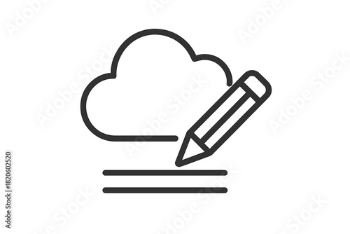Digital content editing and data management icon for cloud computing services