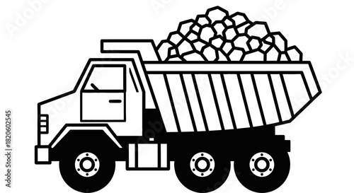 Orange dump truck illustration vector construction vehicle art