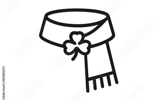 St. Patrick's Day celebration accessory shamrock clover simple scarf icon