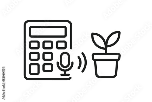 Smart home technology device with voice control interacting with a potted plant