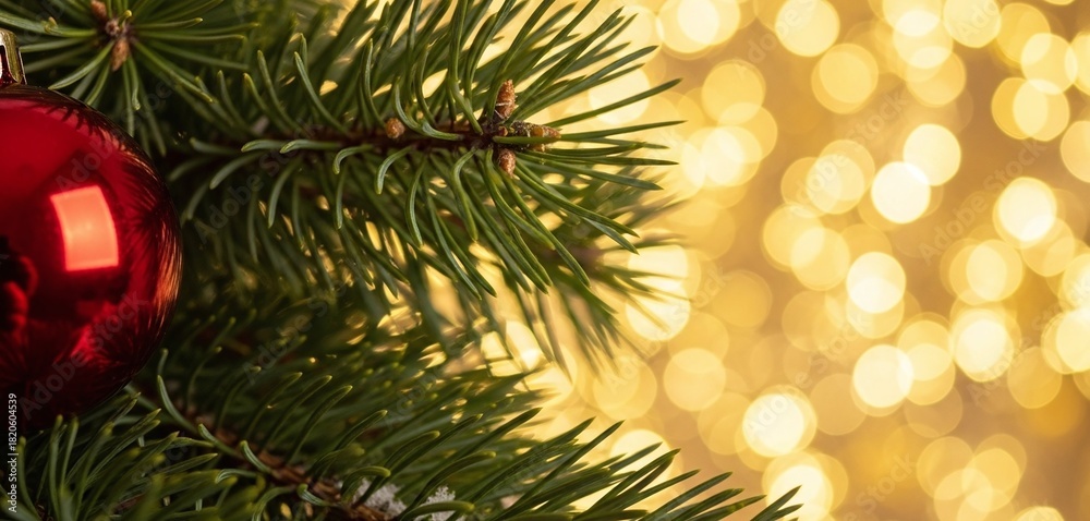 Obraz premium christmas tree with red balls