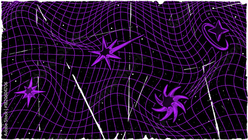 3D wireframe perspective grid room template design vector illustration background. Empty three dimensional virtual room perspective wireframe grid geometric sketch. Cyber virtual line interior frame