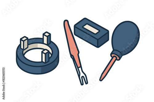 Essential tools for optical equipment maintenance: air blower and specialized wrench