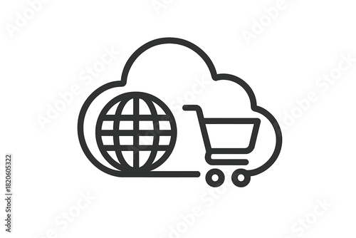 Global online shopping and worldwide e-commerce cloud computing system