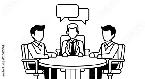 Business meeting illustration teamwork discussion collaboration