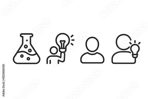 Conceptual symbols for scientific discovery, creative ideas, user profiles, and innovation