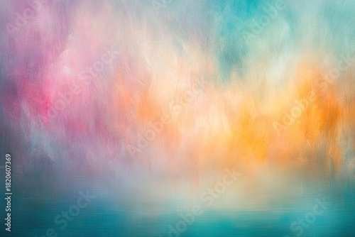 Abstract, dreamy, colorful landscape with flowing, blurred hues