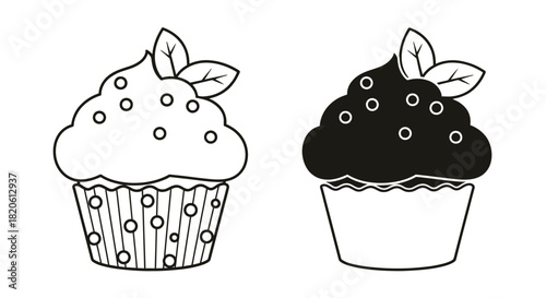 Delicious cupcakes vector illustration sweet dessert bakery treat
