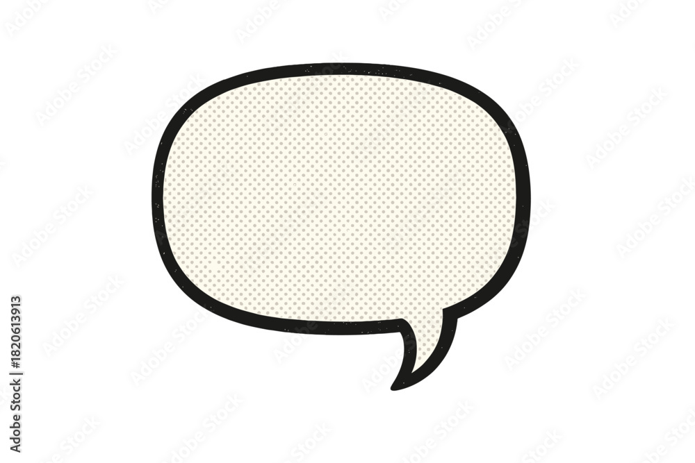 Fototapeta premium Retro comic speech bubble with halftone pattern texture for dialogue or thought