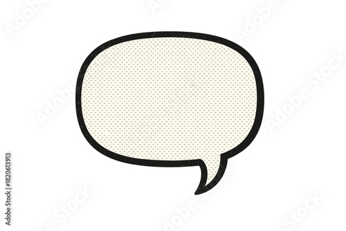 Retro comic speech bubble with halftone pattern texture for dialogue or thought
